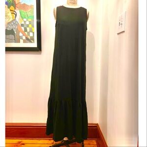 H&M Cotton Black Round Neck Sleeveless Maxi Dress M